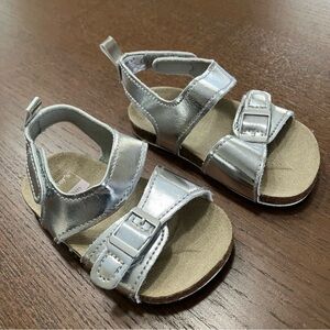 Stylish Silver Baby Strap Cork Sandals